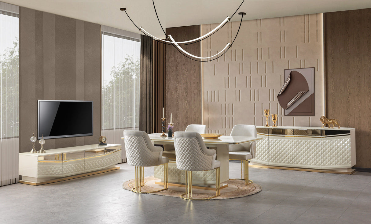 Anica Ivory 7-Piece Dining Set from Nova Furniture - Luna Furniture