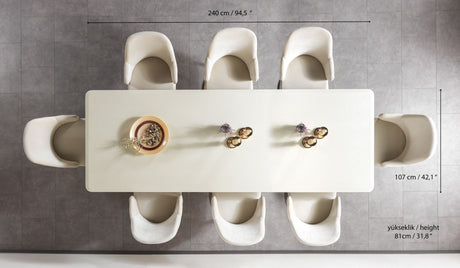 Anica Ivory 9-Piece Dining Set from Nova Furniture - Luna Furniture