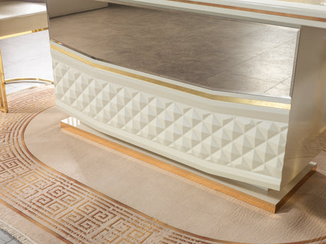 Anica Ivory 9-Piece Dining Set from Nova Furniture - Luna Furniture