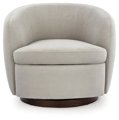 Annbury Light Beige Swivel Accent Chair from Ashley - Luna Furniture
