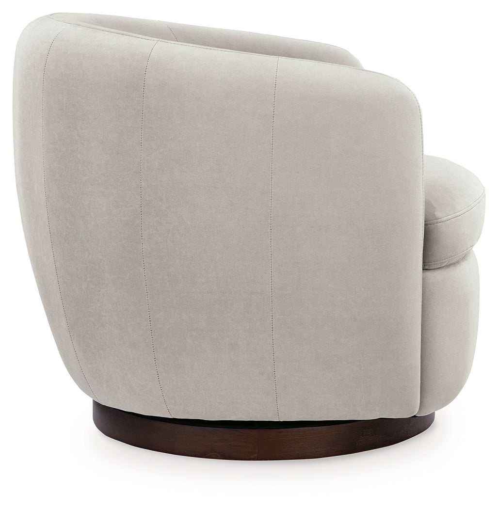 Annbury Light Beige Swivel Accent Chair from Ashley - Luna Furniture