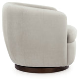 Annbury Light Beige Swivel Accent Chair from Ashley - Luna Furniture