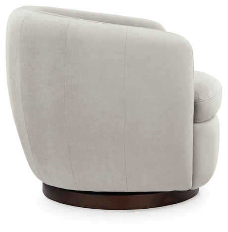 Annbury Light Beige Swivel Accent Chair from Ashley - Luna Furniture