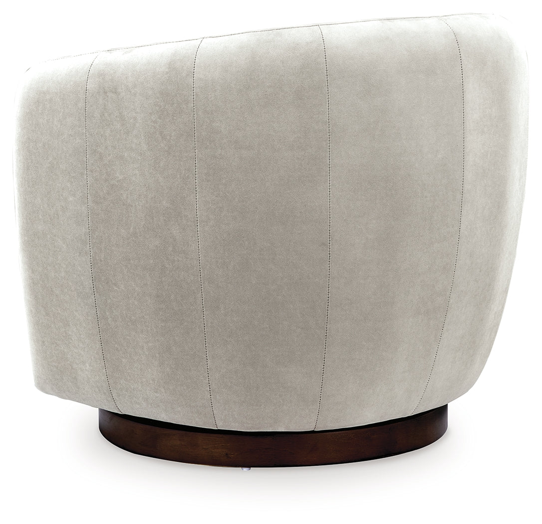 Annbury Light Beige Swivel Accent Chair from Ashley - Luna Furniture