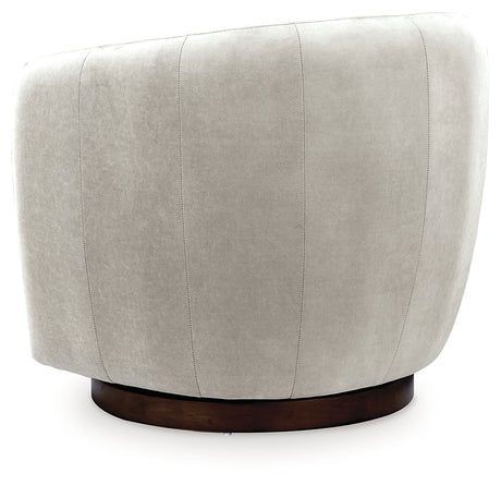 Annbury Light Beige Swivel Accent Chair from Ashley - Luna Furniture