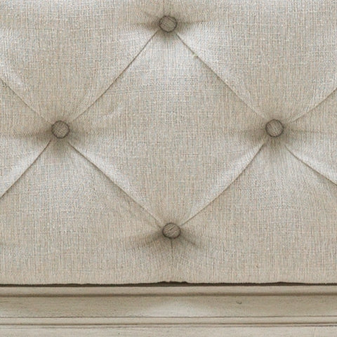 Arlendyne Queen Upholstered Bed with Mirrored Dresser and 2 Nightstands in Antique White from Ashley - Luna Furniture