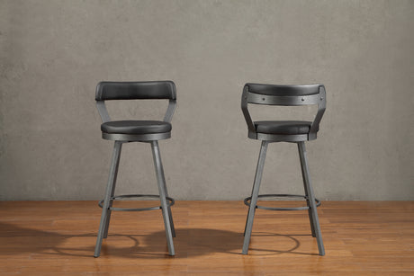 Appert Black/Dark Gray Swivel Pub Height Chair, Set of 2 from Homelegance - Luna Furniture