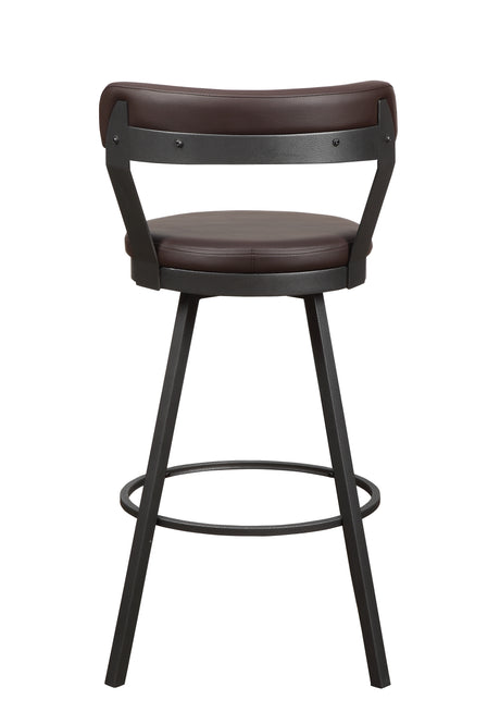 Appert Brown/Dark Gray Swivel Pub Height Chair, Set of 2 from Homelegance - Luna Furniture