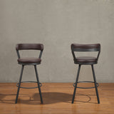 Appert Brown/Dark Gray Swivel Pub Height Chair, Set of 2 from Homelegance - Luna Furniture