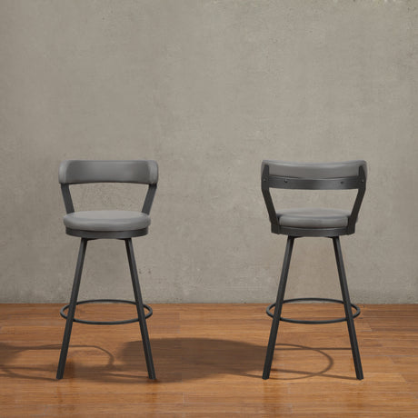 Appert Gray/Dark Gray Swivel Pub Height Chair from Homelegance - Luna Furniture