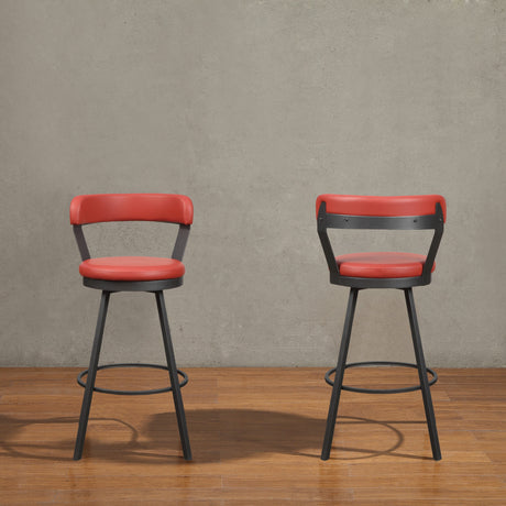 Appert Red/Dark Gray Swivel Pub Height Chair, Set of 2 from Homelegance - Luna Furniture