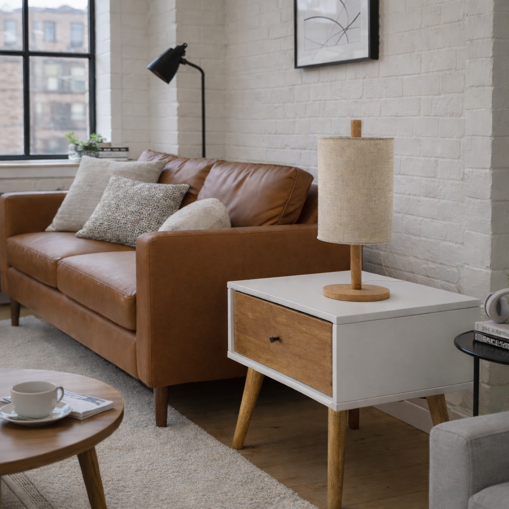 Arcana Table Lamp - Oak - Natural from Ashcroft Furniture - Luna Furniture