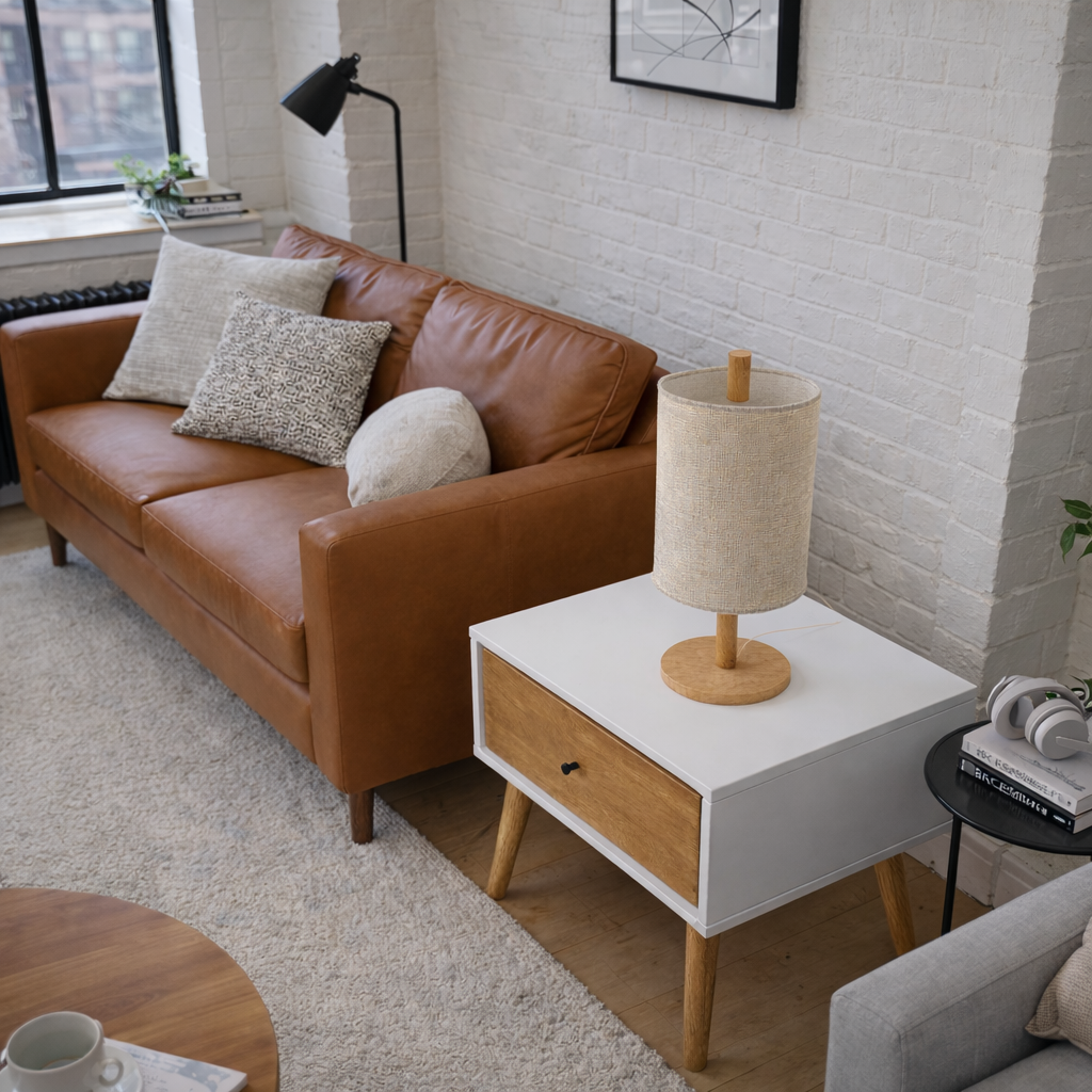 Arcana Table Lamp - Oak - Natural from Ashcroft Furniture - Luna Furniture