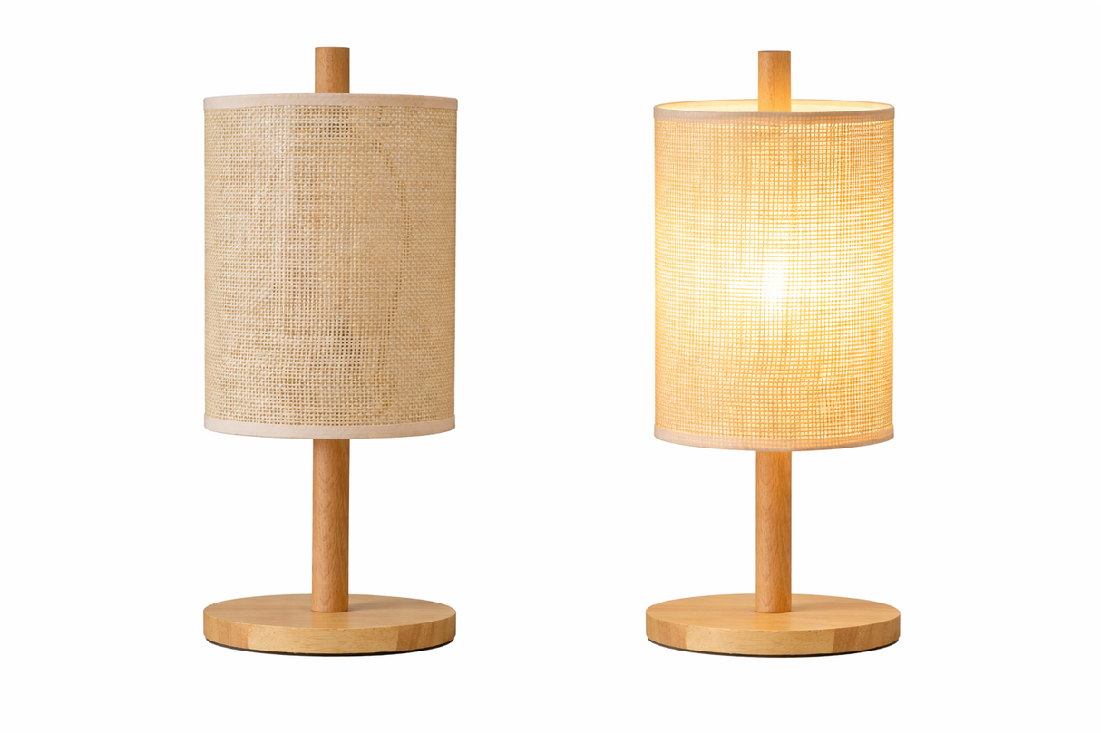 Arcana Table Lamp - Oak - Natural from Ashcroft Furniture - Luna Furniture