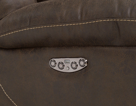 Aria Saddle Brown 3-Piece Dual-Power Reclining Sectional from Steve Silver - Luna Furniture