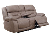 Aria Desert Sand Dual-Power Reclining Console Loveseat from Steve Silver - Luna Furniture