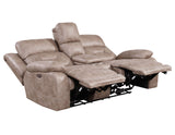 Aria Desert Sand Dual-Power Reclining Console Loveseat from Steve Silver - Luna Furniture