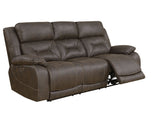 Aria Saddle Brown Dual-Power Reclining Sofa from Steve Silver - Luna Furniture