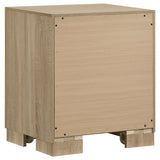 Arielle Light Oak 2-Drawer Bedroom Nightstand with Casters from Coaster - Luna Furniture