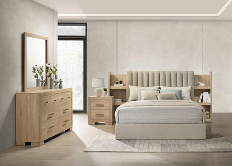 Arielle Light Oak 4-Piece Eastern King Bedroom Set from Coaster - Luna Furniture