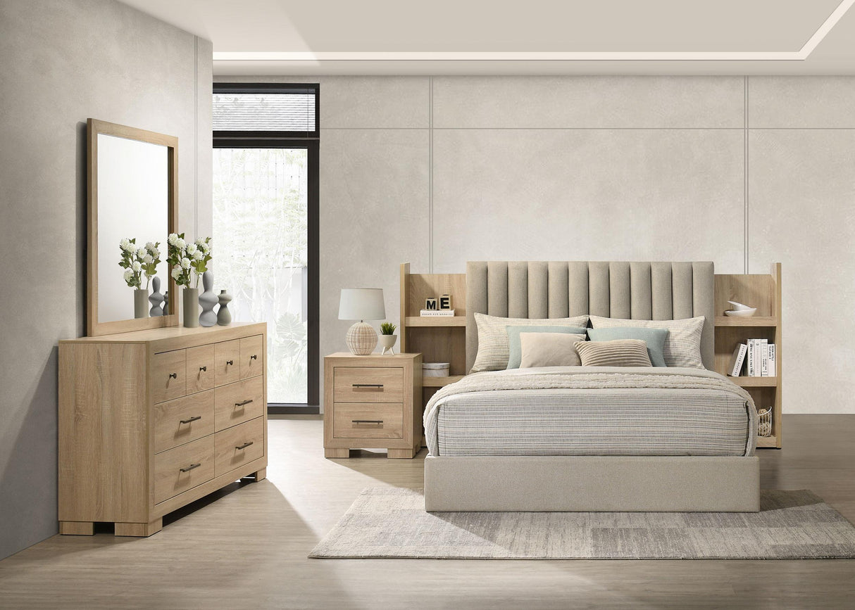 Arielle Light Oak 4-Piece Queen Bedroom Set from Coaster - Luna Furniture