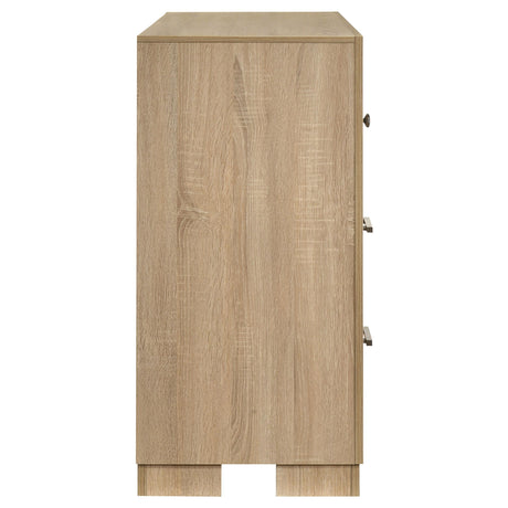 Arielle Light Oak 6-Drawer Bedroom Dresser Cabinet from Coaster - Luna Furniture