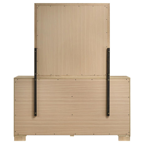 Arielle Light Oak 6-Drawer Bedroom Dresser with Mirror from Coaster - Luna Furniture