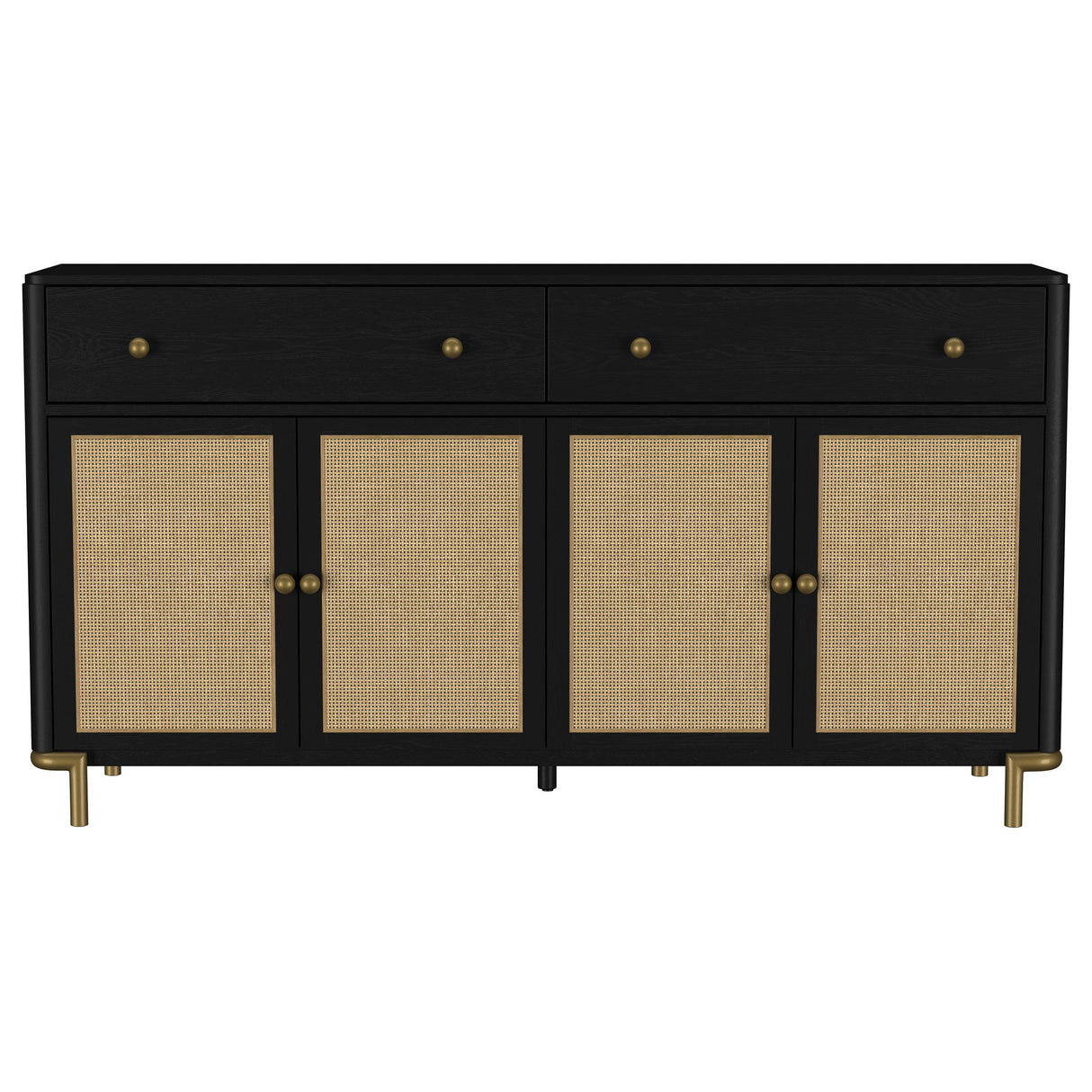 Arini Black 2-Drawer Cane Door Dining Sideboard Server from Coaster - Luna Furniture