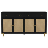 Arini Black 2-Drawer Cane Door Dining Sideboard Server from Coaster - Luna Furniture