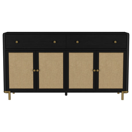 Arini Black 2-Drawer Cane Door Dining Sideboard Server from Coaster - Luna Furniture