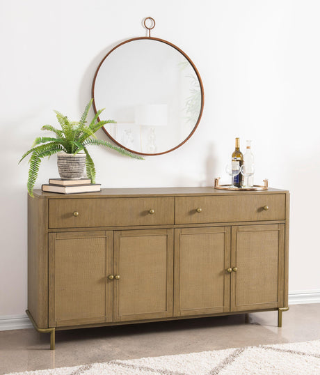 Arini Sand Wash 2-Drawer Cane Door Dining Sideboard Server from Coaster - Luna Furniture