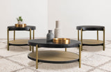Arini Black 3-Piece Round Coffee and End Table Set from Coaster - Luna Furniture