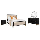 Arini 4-piece California King Bedroom Set Cream and Black from Coaster - Luna Furniture