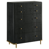 Arini 5-piece California King Bedroom Set Cream and Black from Coaster - Luna Furniture