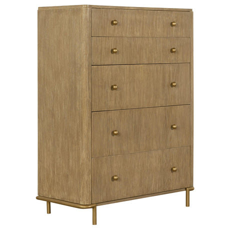 Arini Cream/Sand Wash 5-piece Eastern King Bedroom Set from Coaster - Luna Furniture