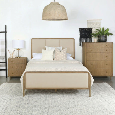 Arini Cream and Sand Wash Queen Panel Bed from Coaster - Luna Furniture