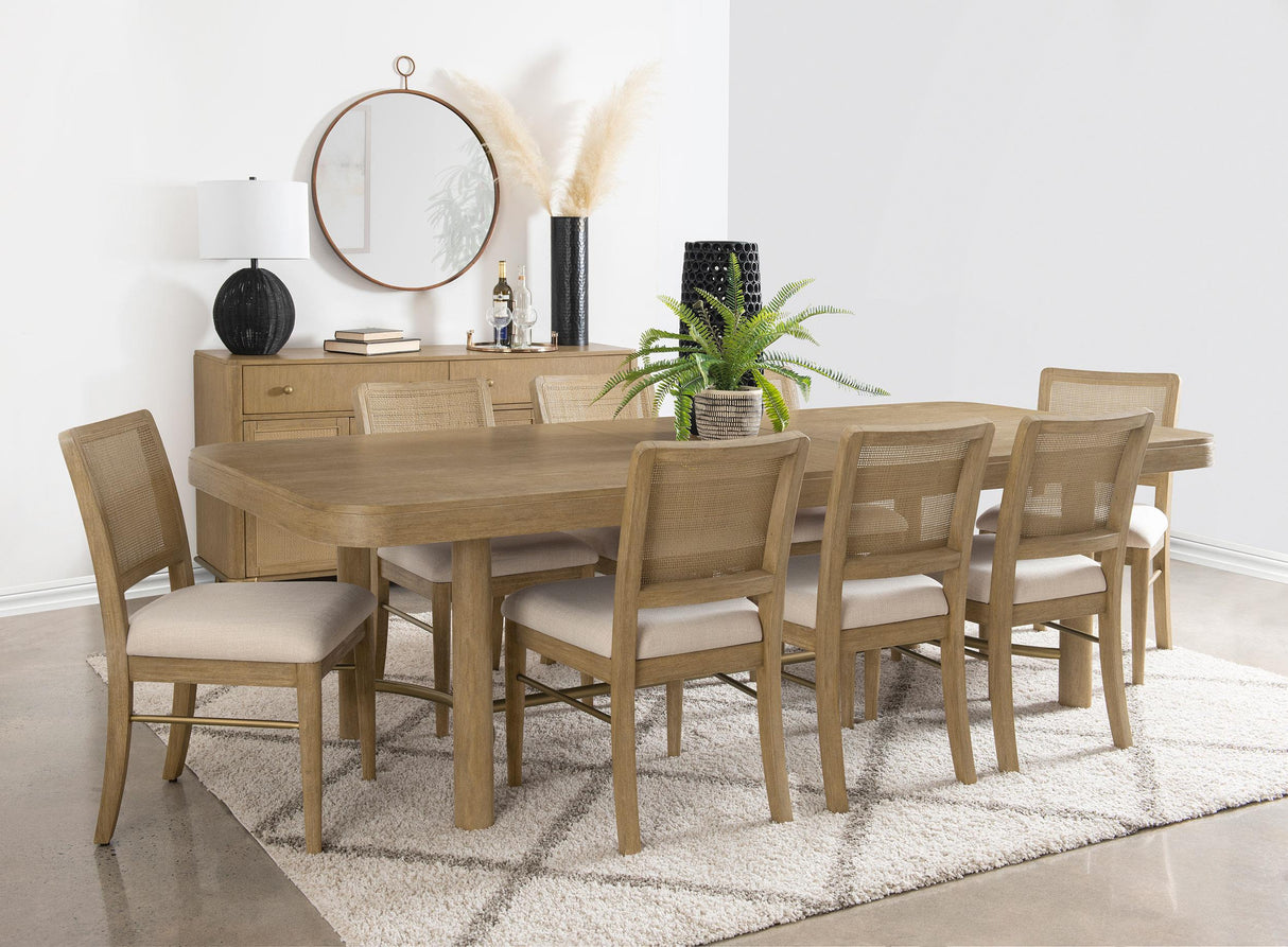 Arini 9-piece Extension Leaf Dining Table Set Sand Wash from Coaster - Luna Furniture