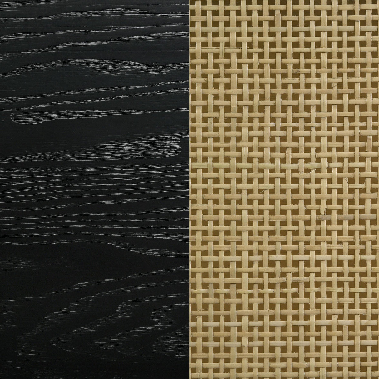 Arini Black and Natural Rattan California King Panel Bed from Coaster - Luna Furniture