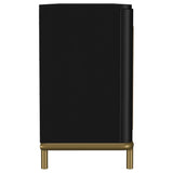 Arini Black Rattan Cane 2-Door TV Stand Media Console from Coaster - Luna Furniture