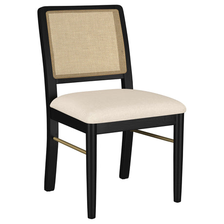 Arini Black Rattan Cane Dining Side Chair, Set of 2 from Coaster - Luna Furniture