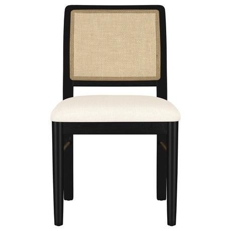 Arini Black Rattan Cane Dining Side Chair, Set of 2 from Coaster - Luna Furniture