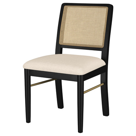 Arini Black Rattan Cane Dining Side Chair, Set of 2 from Coaster - Luna Furniture