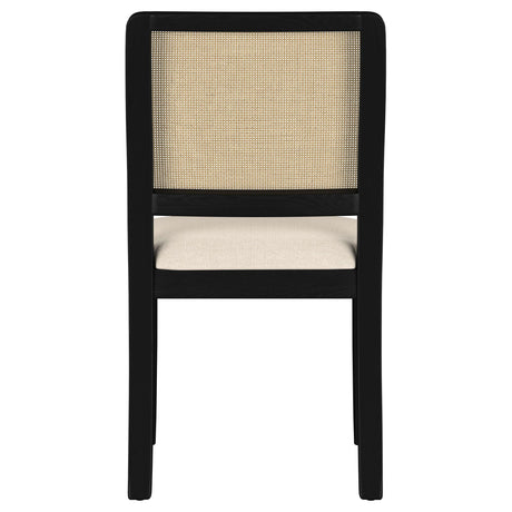 Arini Black Rattan Cane Dining Side Chair, Set of 2 from Coaster - Luna Furniture