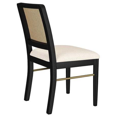 Arini Black Rattan Cane Dining Side Chair, Set of 2 from Coaster - Luna Furniture