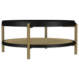 Arini Black Round Coffee Table With Storage Shelf from Coaster - Luna Furniture
