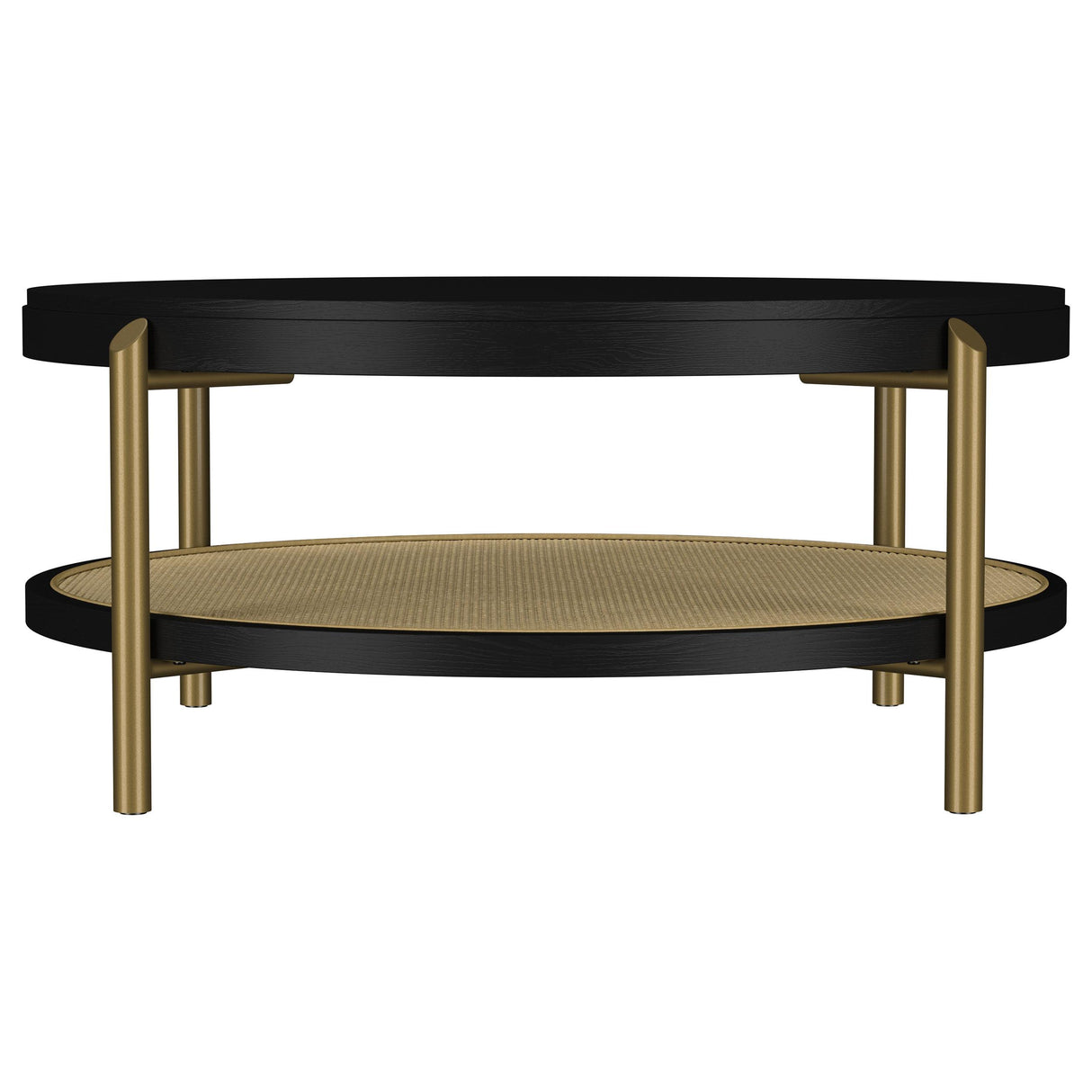 Arini Black Round Coffee Table With Storage Shelf from Coaster - Luna Furniture