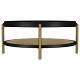Arini Black Round Coffee Table With Storage Shelf from Coaster - Luna Furniture