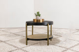 Arini Black Round End Side Table With Storage Shelf from Coaster - Luna Furniture