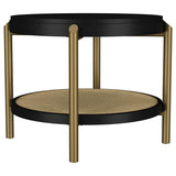 Arini Black Round End Side Table With Storage Shelf from Coaster - Luna Furniture