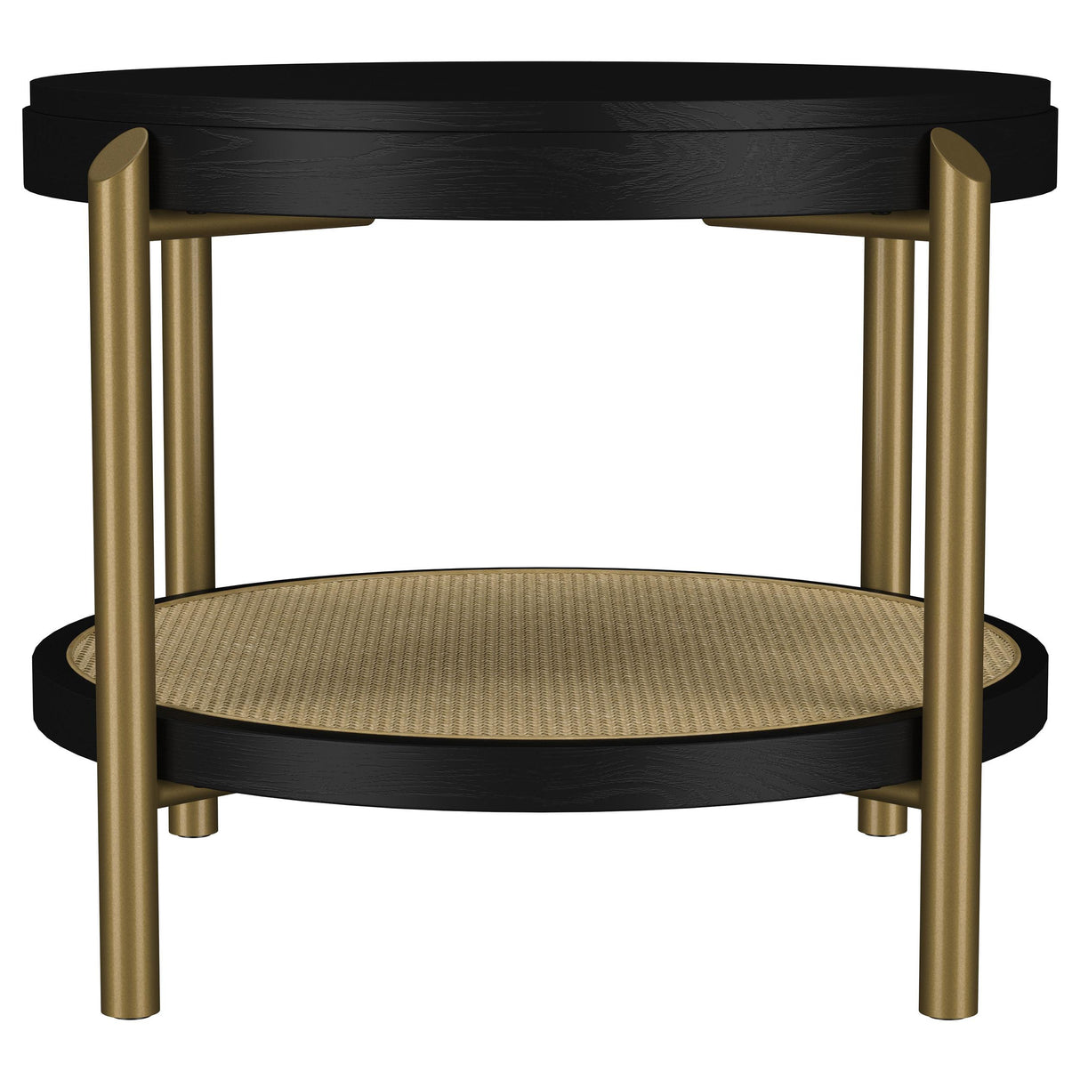 Arini Black Round End Side Table With Storage Shelf from Coaster - Luna Furniture